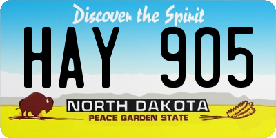 ND license plate HAY905