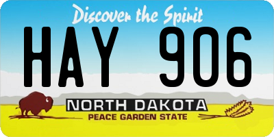 ND license plate HAY906