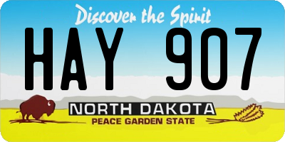 ND license plate HAY907