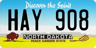 ND license plate HAY908