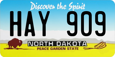 ND license plate HAY909