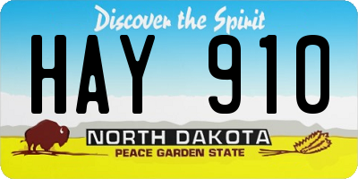 ND license plate HAY910