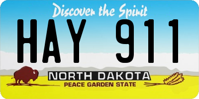 ND license plate HAY911