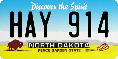 ND license plate HAY914