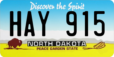 ND license plate HAY915