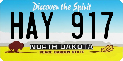 ND license plate HAY917