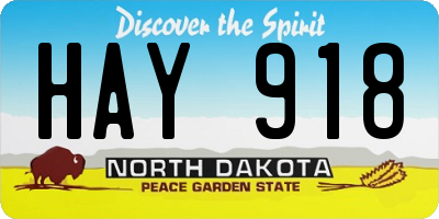 ND license plate HAY918