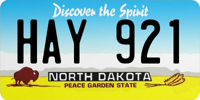 ND license plate HAY921