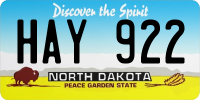 ND license plate HAY922