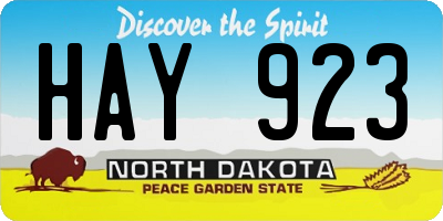 ND license plate HAY923