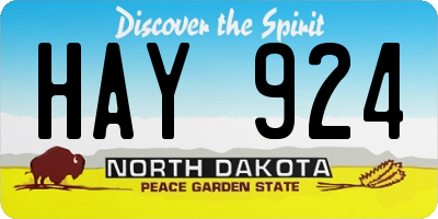 ND license plate HAY924