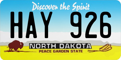 ND license plate HAY926