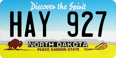 ND license plate HAY927