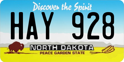 ND license plate HAY928