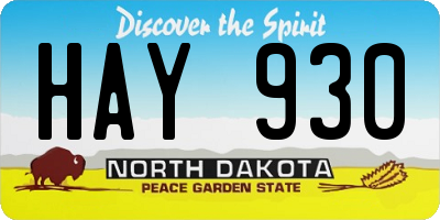 ND license plate HAY930