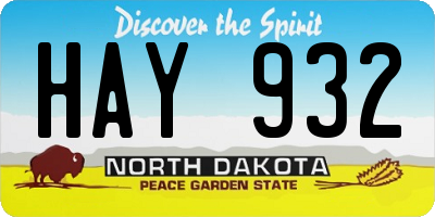 ND license plate HAY932