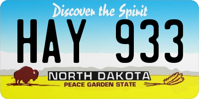 ND license plate HAY933