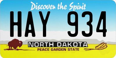 ND license plate HAY934