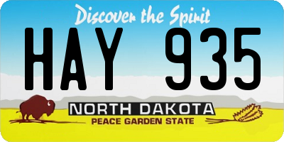 ND license plate HAY935