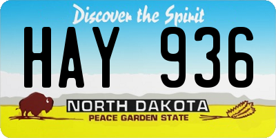 ND license plate HAY936