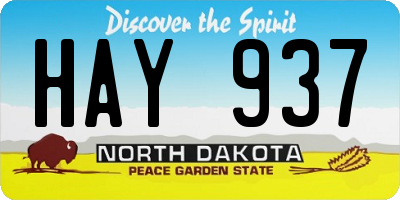 ND license plate HAY937