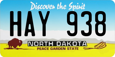 ND license plate HAY938