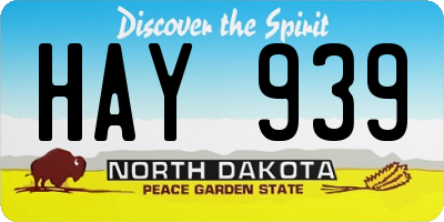 ND license plate HAY939