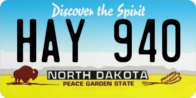 ND license plate HAY940