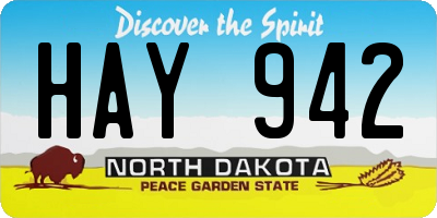 ND license plate HAY942