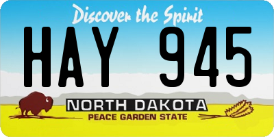 ND license plate HAY945