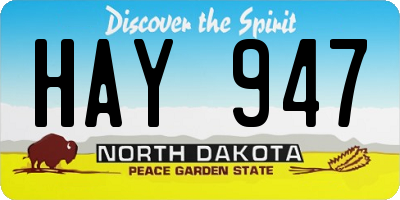 ND license plate HAY947