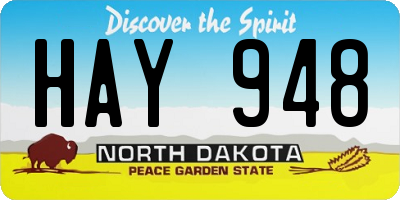 ND license plate HAY948