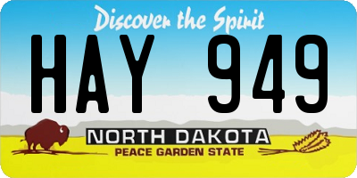 ND license plate HAY949