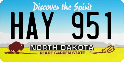 ND license plate HAY951