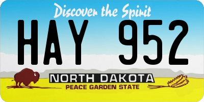 ND license plate HAY952