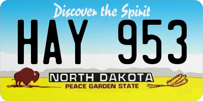 ND license plate HAY953