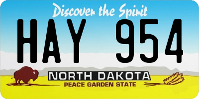 ND license plate HAY954