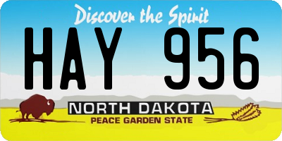 ND license plate HAY956