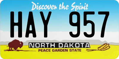 ND license plate HAY957