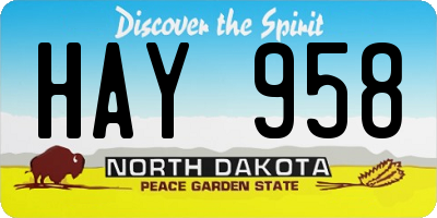 ND license plate HAY958