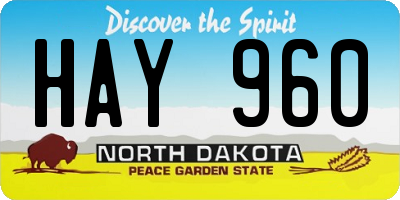 ND license plate HAY960