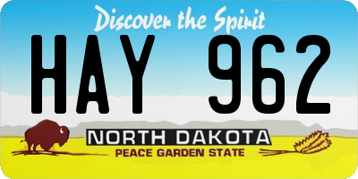 ND license plate HAY962