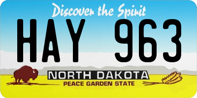 ND license plate HAY963