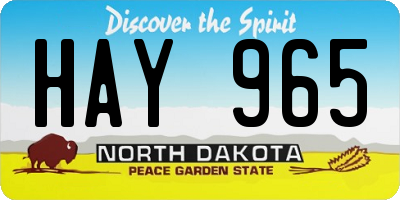 ND license plate HAY965