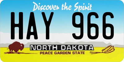 ND license plate HAY966