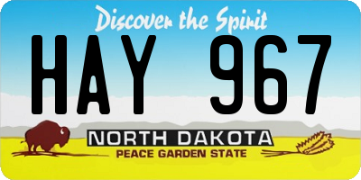 ND license plate HAY967