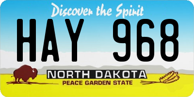 ND license plate HAY968