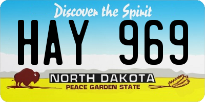 ND license plate HAY969