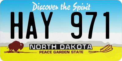 ND license plate HAY971