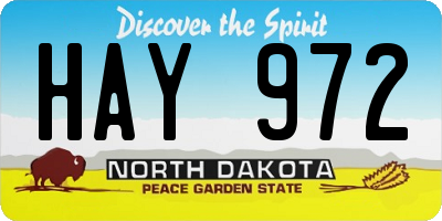 ND license plate HAY972